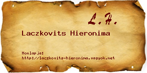 Laczkovits Hieronima névjegykártya